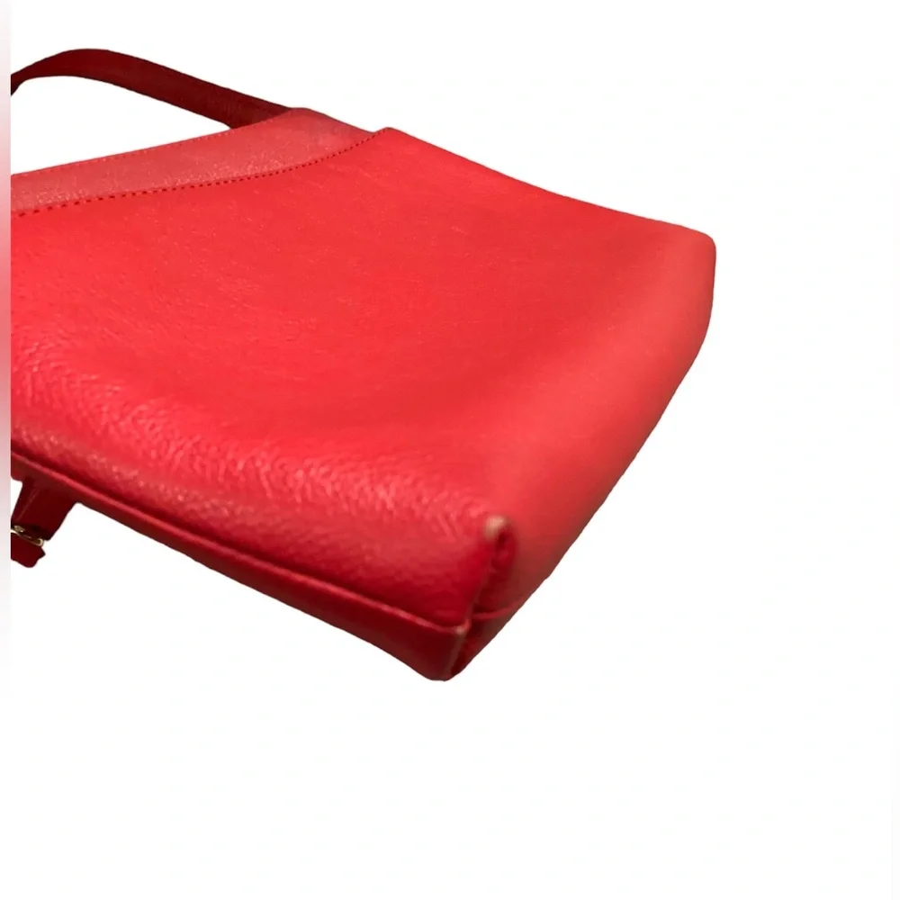 TALBOTS Red Leather Bag. Cross Body Leather with Adjustable Strap. - Picture 7 of 14